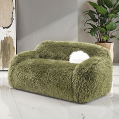 Darwen Faux Fur Seating Collection (Green)
