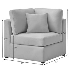 Chauncy Corner Wedge Chair - Gray
