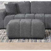 Plather Charcoal Grey Upholstered Rectangular Ottoman