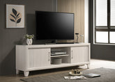 Contemporary 1pc TV Stand Media Console Open Shelves Silver-toned Hardware Entertainment Console Wooden Living Room Furniture Beige Finish
