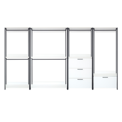 Fiona White Freestanding Walk in Wood Closet System with Metal Frame
