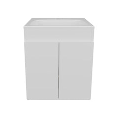 Bathroom Vanity Meka 45 with Two Drawers and Open Shelf, Wall-Mounted Storage, White