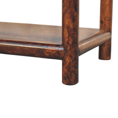 Solid Wood Bench with Lower Shelf, Brown