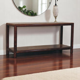 Solid Wood Bench with Lower Shelf, Brown