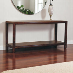 Solid Wood Bench with Lower Shelf, Brown