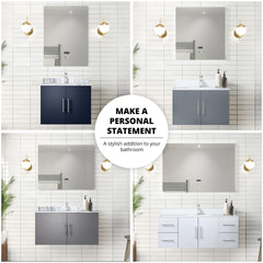 Dark Grey Double Bath Vanity 72 in. W x 22 in. D, Cultured Marble Top, Faucet Set, and 30 in. LED Mirrors