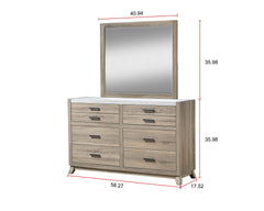 1pc Rustic Transitional Contemporary Dresser Natural Brown Faux Stone Top Bed Side Cabinet Furniture