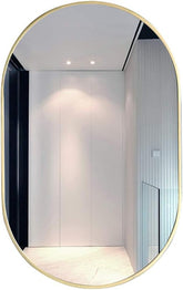 Gold 20 x 33 Inch Metal Oval Mirror