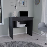 Montana Storage Desk, Spacious Stylish with Drawer and Shelf, Black