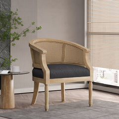 Accent Chair Rubber Wood Charcoal