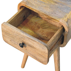 Avora Mini Oak-ish Nightstand with 1-Drawer, Nordic Legs, Light Brown