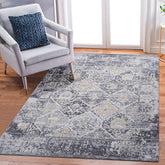 PAYAS Collection 6X9 Grey / Blue / Traditional Area Rug