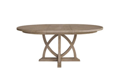 Round Expandable Table 4 Ladderback white Chairs Glass Front Server and Display Cabinet