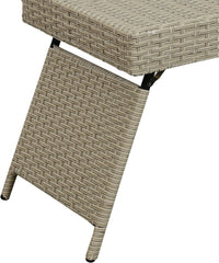 Portable Folding Wicker Table, Grey