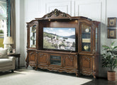 Latisha Antique Oak Finish Entertainment Center