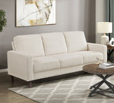 Modern Contemporary Beige Corduroy Upholstered Sofa Comfortable Cushion Solid Wood Living Room Furniture 1pc