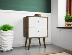 Nightstand in Rustic Brown and White