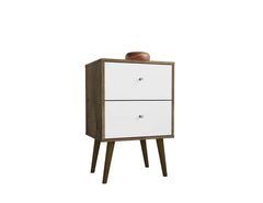 Nightstand in Rustic Brown and White