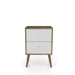 Nightstand in Rustic Brown and White