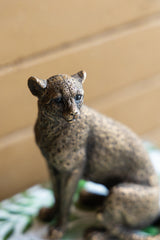 5.1x3.5x6.1" Copper Panther, Animal Statue Decor