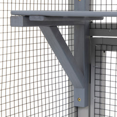 Cat House Catio Outdoor Enclosure with Platforms, 66'' cat condos on Wheels for Outdoor Patio, Dark Gray