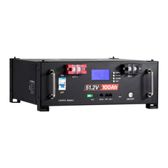 48V 100Ah LiFePO4 Lithium Battery, Built-in 100A BMS, 51.2V Server Rack LiFePO4 Battery with Bluetooth, 5.12kWh Capacity, Max 6000 Cycles, LCD Display, for Off-Grid, Solar System, Backup Power