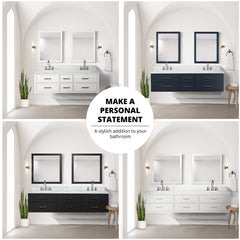 Blue Single Bath Vanity 20 in. W x 18 in. D, Acrylic Countertop and 18 in. Mirror