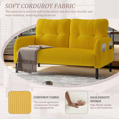 UNITED WE WIN corduroy fabric, comfortable monochrome double sofa, suitable for living rooms and bedrooms