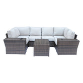4-Person Assembled Wicker Patio Set with Cushions