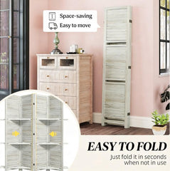 Privacy Screen Room Divider,Tall Wood Privacy Screen Room Divider with Folding Storage