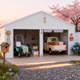 22FT x 23 FT Double Garage Steel Barn Shed – Cream Heavy Duty Metal Garage Storage Shed - The customer must have unloading capabilities, such as a forklift or crane
