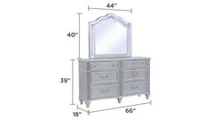 Mystic Contemporary Style Upholstered LED headboard Queen 4PC Bedroom Set made with Wood in Silver(NJ Inventory)
