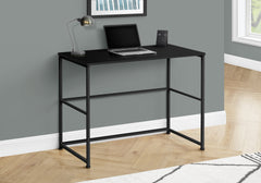 Computer Desk, Home Office, Laptop, Left, Right Set-up, Storage Drawers, 40"l, Work, Black Laminate, Black Metal, Contemporary, Modern
