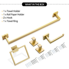 5 Pieces Bathroom Hardware Accessories Set Towel Bar Set Wall Mounted,Stainless Steel