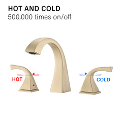 2-Handle Bathroom Sink Faucet with Drain, Brushed Gold