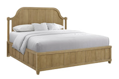 King Planked Panel Bed - Cashew