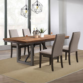 Holloway Natural Walnut and Grey 5-piece Dining Set