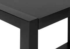 Accent Table, Side, End, Narrow, Small, 2 Tier, Living Room, Bedroom, Black Laminate, Black Metal, Contemporary, Modern