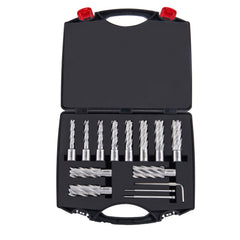 nnular Cutter Set, 13 pcs Weldon Shank Mag Drill Bits, 7/16" to 1-1/16" Cutting Diameter, 2" Cutting Depth, M2AL HSS, with 2 Pilot Pins, Hex Wrench and Portable Case, for Using with Magnetic Dr