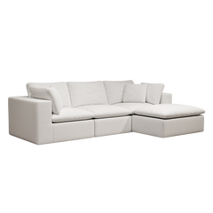 108.3*68.9"Modular sectional sofa seat,Upholstered compressed couch for living room,Bedroom,Apartment,No assembly required,4PC free combination,Plush corduroy fabric,WHITE