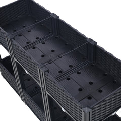 Planter Raised Beds - Elevated Planter Garden Box with Drainage Plug Raised Garden Beds for Vegetable/Flower/Herb Outdoor Standing Planter Beds Gardening Kit,Black,47.2"x15.7"x27.7"