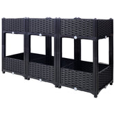Planter Raised Beds - Elevated Planter Garden Box with Drainage Plug Raised Garden Beds for Vegetable/Flower/Herb Outdoor Standing Planter Beds Gardening Kit,Black,47.2"x15.7"x27.7"