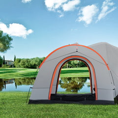 SUV Camping Tent, 8'-8' SUV Tent Attachment for Camping with Rain Layer and Carry Bag, PU2000mm Double Layer Truck Tent, Accommodate 6-8 Person, Rear Tent for Van Hatch Tailgate