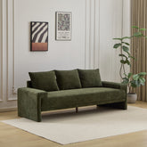 Algora 84.5 in. 3 Seater Modern Upholstered Velvet Sofa,Moss Green