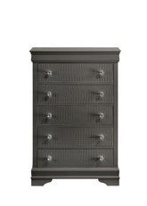 Blaze Modern Style 5-Drawer Chest Made with Wood in Metallic Gray same as B009P286645 (CA inventory)
