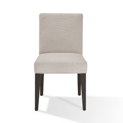 Mod 19 Inch Parson Style Dining Chair, Rubberwood, Set of 2, Light Gray