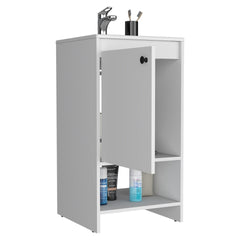 Jane Bathroom Vanity, Single Door Cabinet, Two Shelves -White