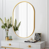 Gold 20 x 28 Inch Metal Oval Mirror