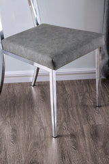 Contemporary Style 2pc Side Chair Minimalist Design Metal Legs Acrylic Back Chrome Finish Dining Room