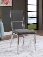 Contemporary Style 2pc Side Chair Minimalist Design Metal Legs Acrylic Back Chrome Finish Dining Room